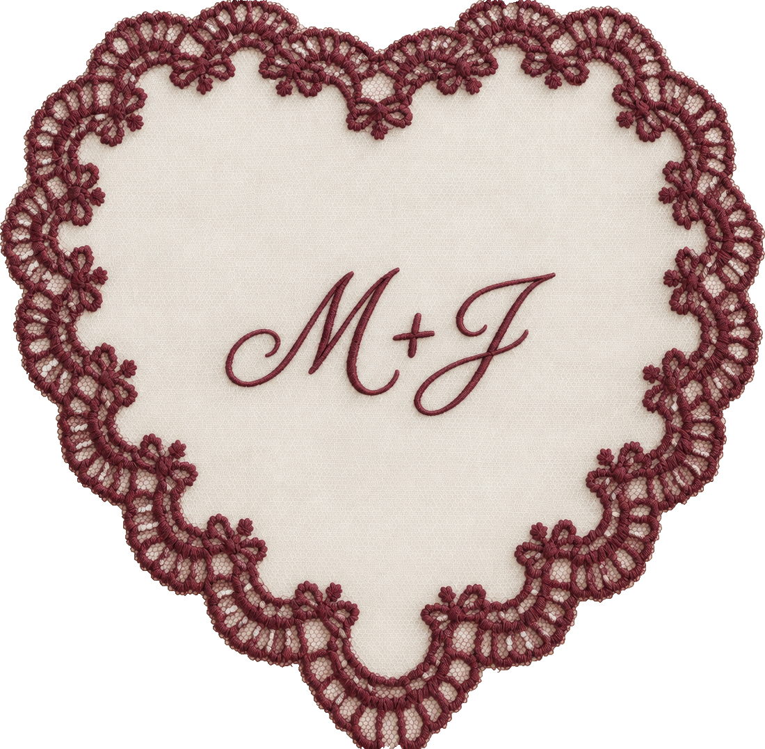 M+J heart doily